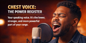 Singer demonstrating chest voice