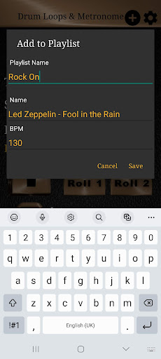 Drum Loops & Metronome - Playlists for gigs and practice