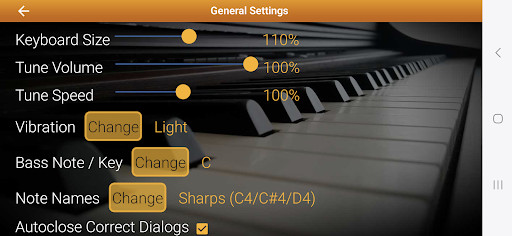 Piano Ear Training - Settings