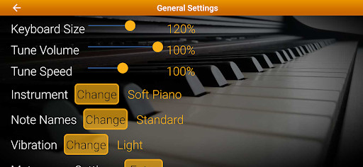 Piano Scales and Chords - Settings