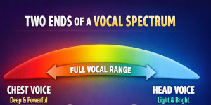 Vocal range spectrum showing chest and head voice